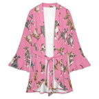 Dog Lover, Pet Owner,  Women's Ruffle Long Sleeve Robe(All-Over Printing)