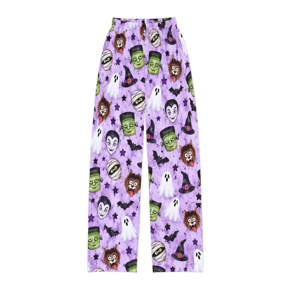 Kids Halloween Lounge Pants — Cute Monster & Ghost Print