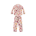 Vintage Floral dahlia Pink Satin Pajamas | Floral Print Pajama Set