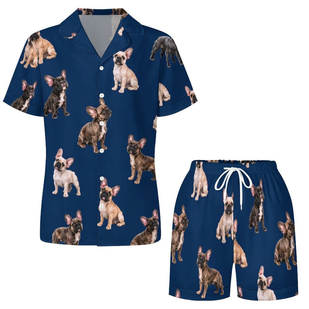 Women's Satin Cuban Collar Pajama Set(All-Over Printing)