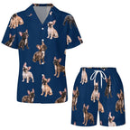 Women's Satin Cuban Collar Pajama Set(All-Over Printing)