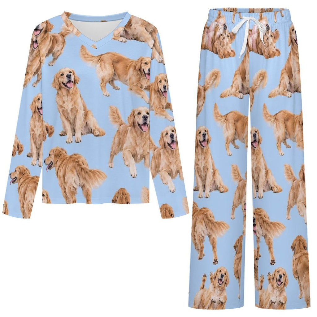 200gsm V-Neck Pajama Set(All-Over Printing)