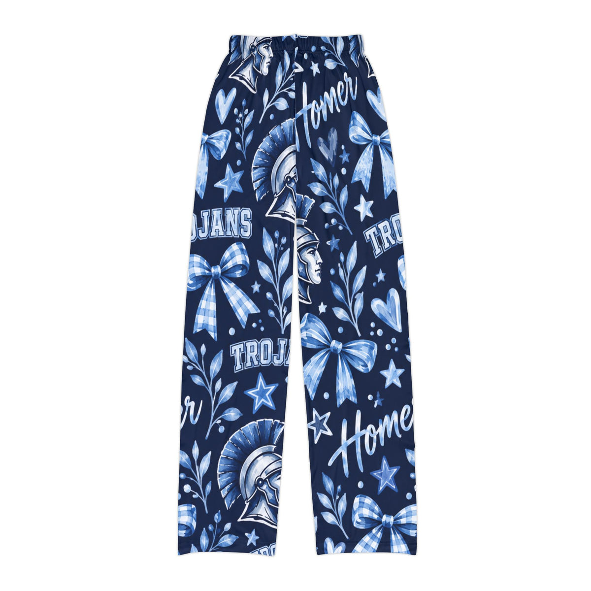 Trojan Helmet Pattern Kids Lounge Pants | Blue School Spirit AOP