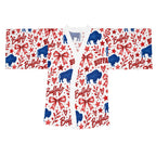 Buffalo Patriotic Kimono Robe — Red, White & Blue Buffalo Print