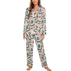Mahjong tiles, Women's Cuban Collar Pajama Set