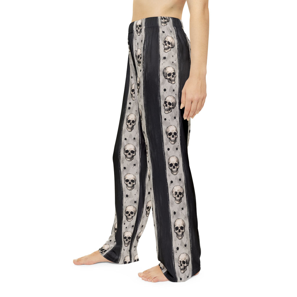 Skull Stripe Pajama Pants | Skull Pattern Lounge Pants