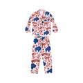 Buffalo Print Women's Satin Pajama Set — Red & Blue Holiday Sleepwear