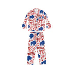 Buffalo Print Women's Satin Pajama Set — Red & Blue Holiday Sleepwear