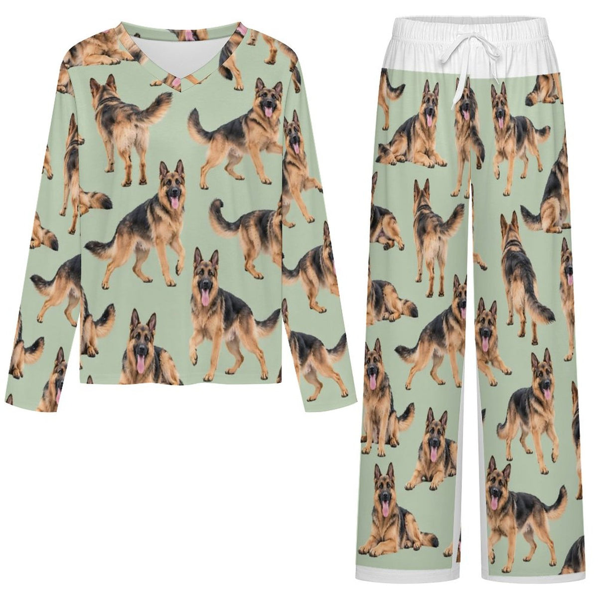 Dog Lover, Pet Owner,  V-Neck Pajama Set(All-Over Printing)