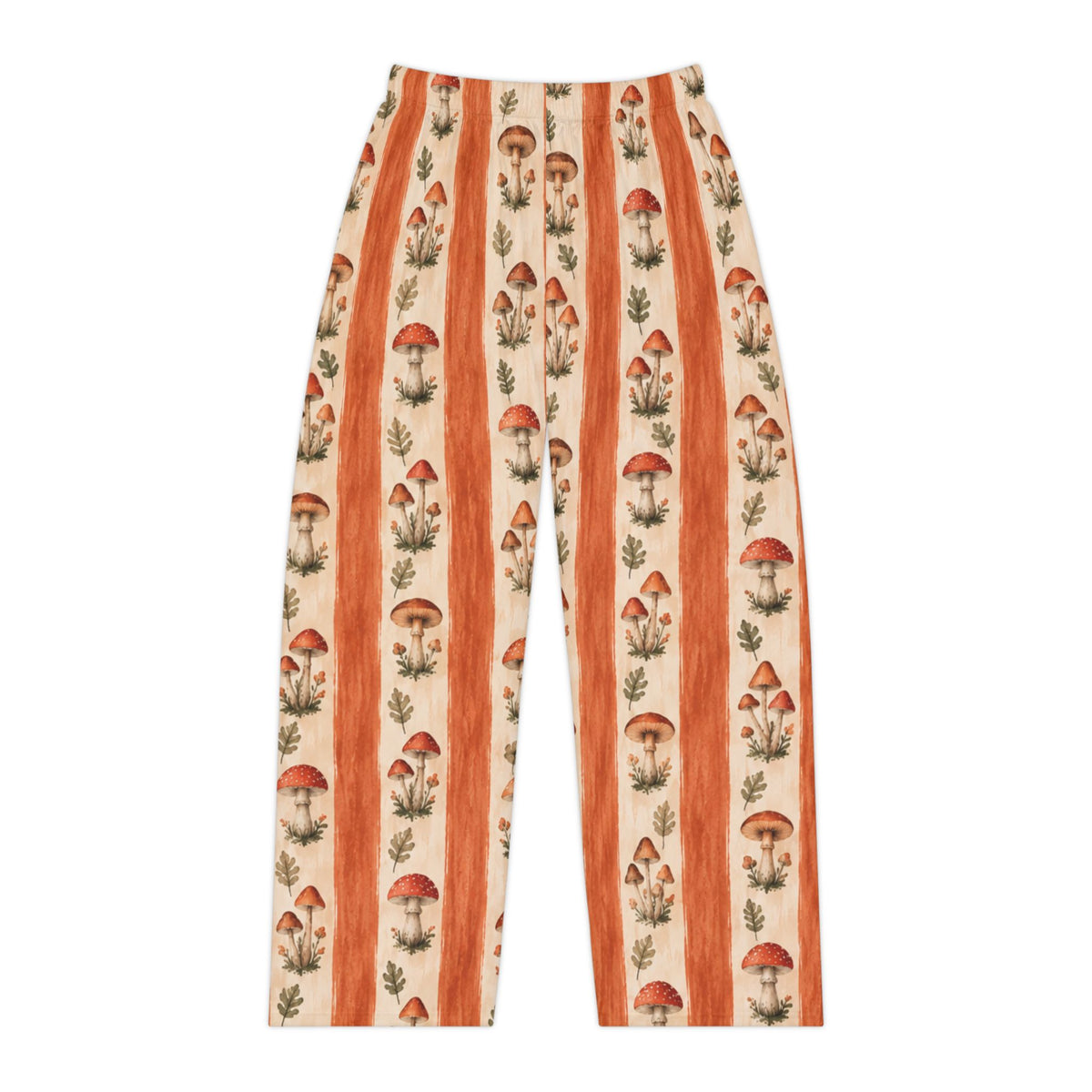 Vintage Mushroom Stripe Pajama Pants | Women's Lounge Trousers