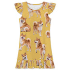 200gsm Girls Short Sleeve Ruffle Nightgown(All-Over Printing)