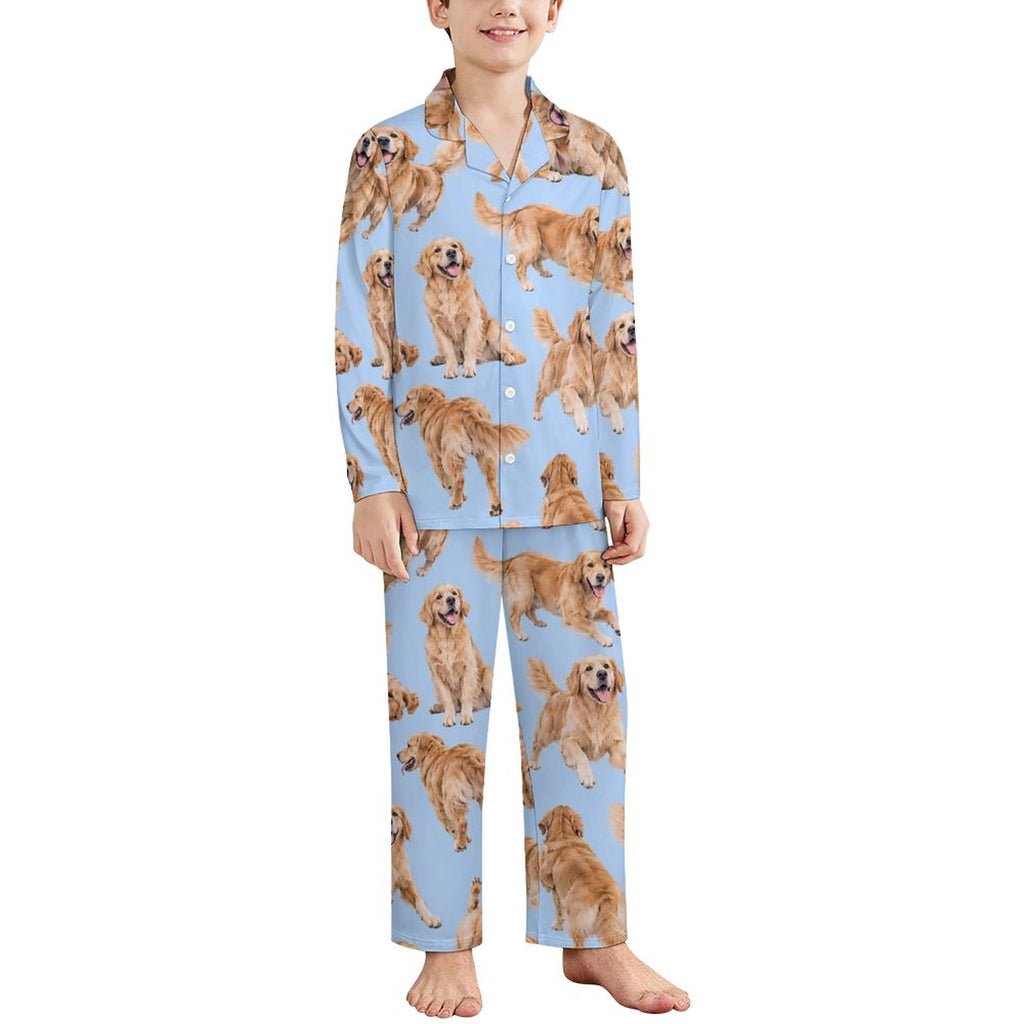 180gsm Long Sleeve Kid Pajama Set(All-Over Printing)