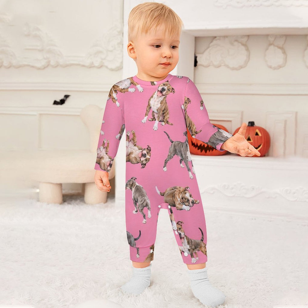 Dog Lover, Pet Owner, Cotton Long Sleeve Infant Bodysuit (All-Over Printing)