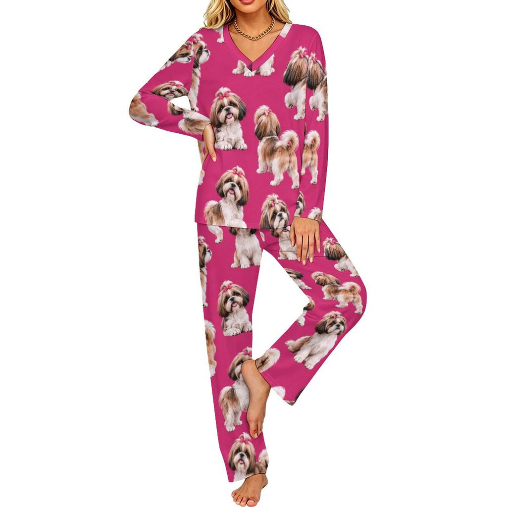 200gsm V-Neck Pajama Set(All-Over Printing)