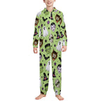 250gsm Flannel Footless Zip up Kid Jumpsuit Pajamas(All-Over Printing)