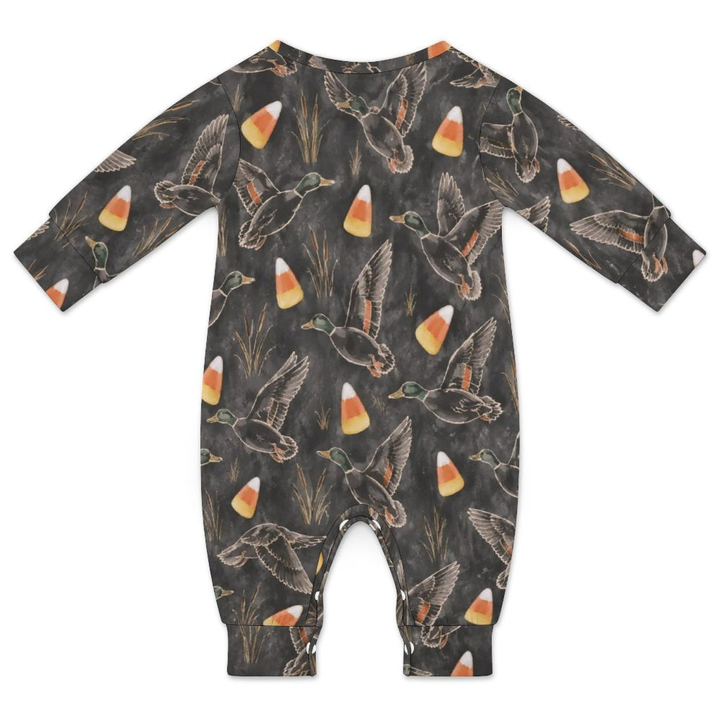 Candy Corn Duck Hunt,Cotton Long Sleeve Infant Bodysuit (All-Over Printing)
