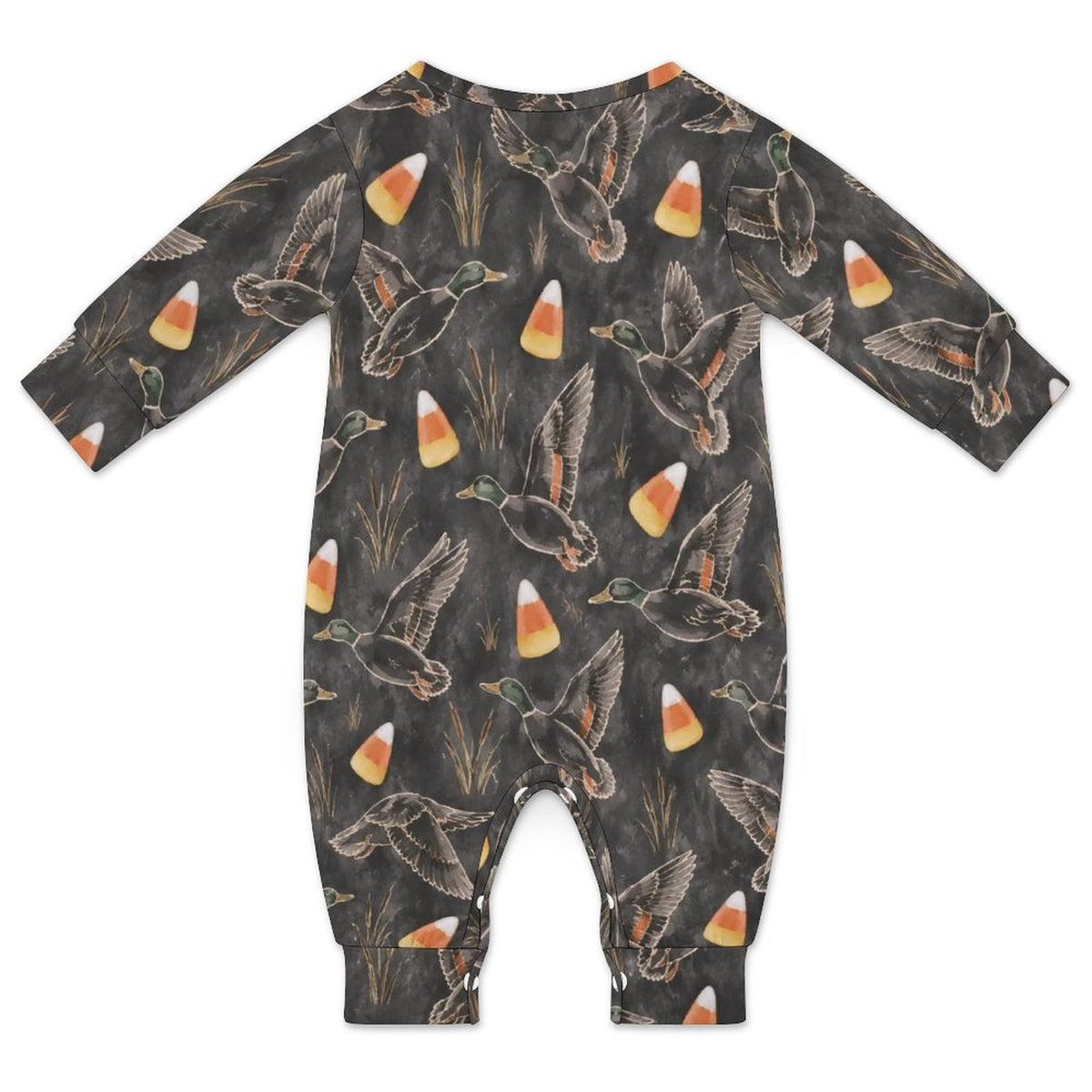 Candy Corn Duck Hunt,Cotton Long Sleeve Infant Bodysuit (All-Over Printing)
