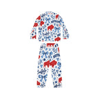 Buffalo Print Women’s Satin Pajama Set — Red & Blue Graphic Sleepwear