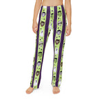 Kids Halloween Lounge Pants — Green Monster Stripe Pajama Bottoms