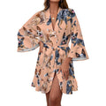120gsm Women's Ruffle Long Sleeve Robe(All-Over Printing)