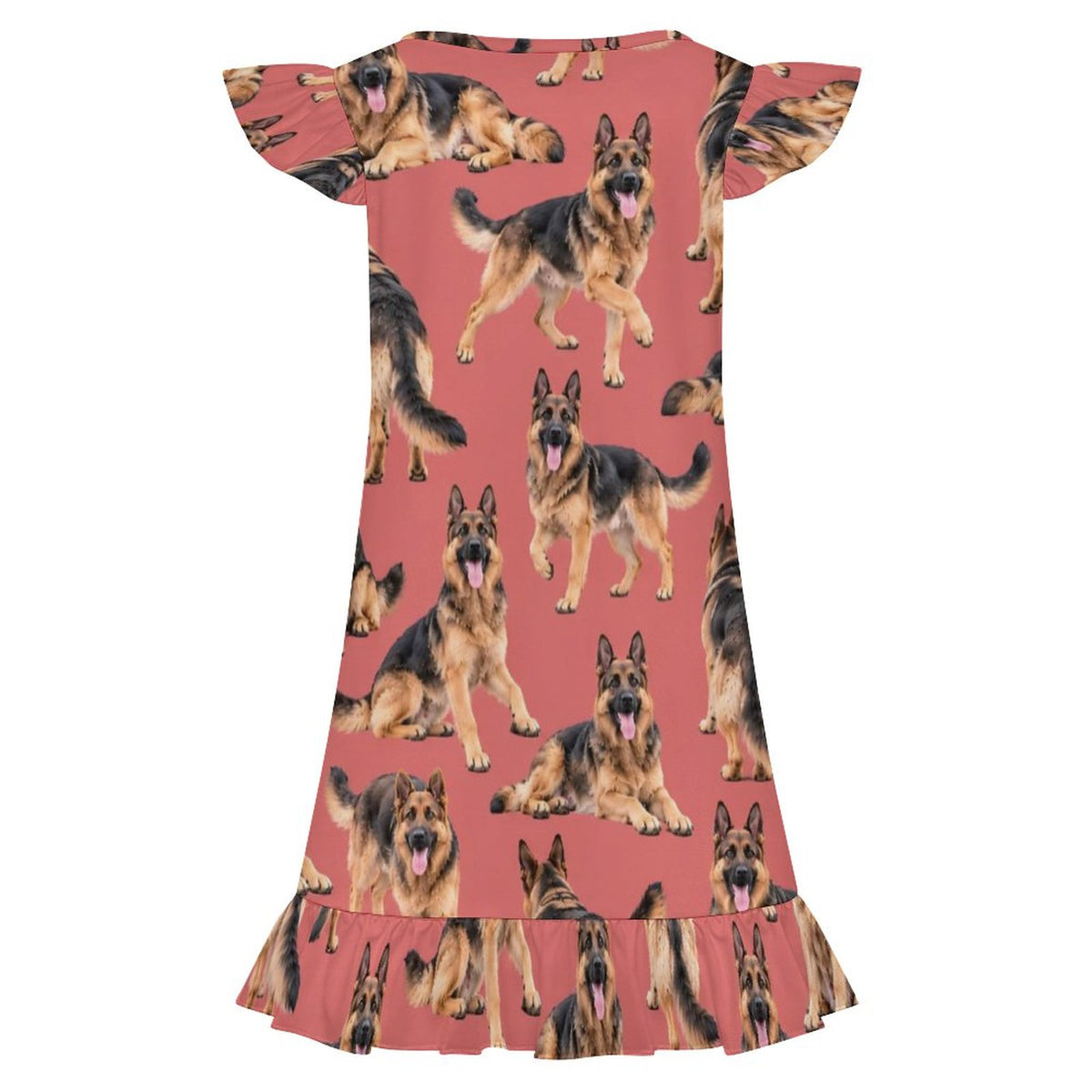 200gsm Girls Short Sleeve Ruffle Nightgown(All-Over Printing)