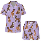 Women's Satin Cuban Collar Pajama Set(All-Over Printing)