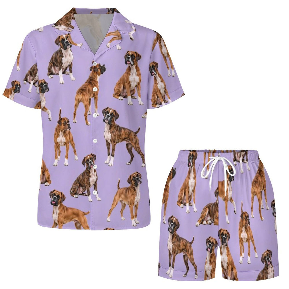 Women's Satin Cuban Collar Pajama Set(All-Over Printing)