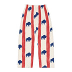 Flag Buffalo Print Pajama Pants — Women's Red & Blue All-Over-Print Lounge Pants