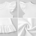 200gsm Girls Short Sleeve Ruffle Nightgown(All-Over Printing)
