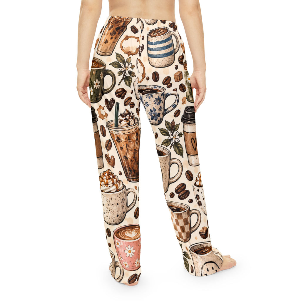 Coffee Lovers Pajama Pants — Cozy All-Over-Print Women's Lounge Pants with Cute Coffee Mug Pattern