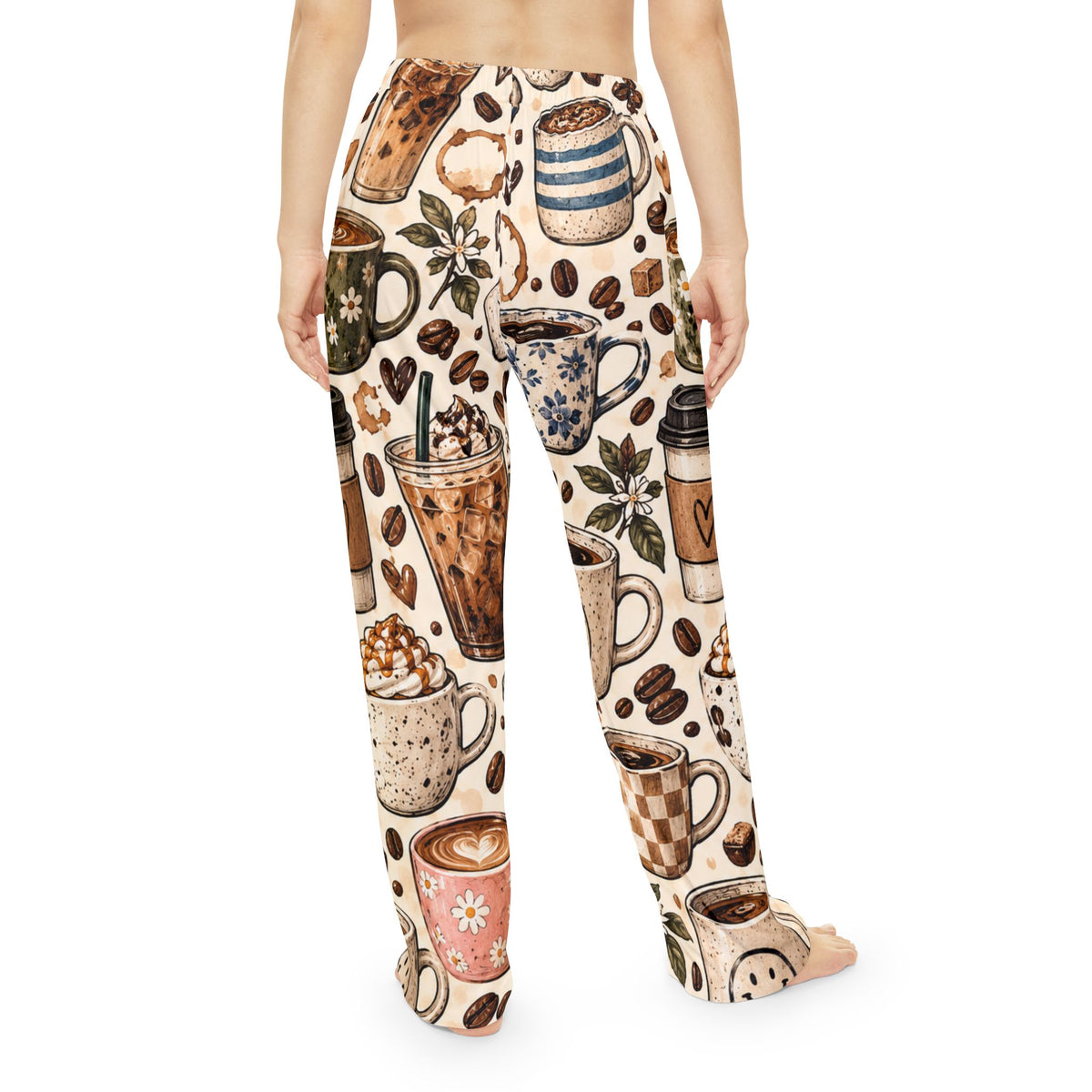 Coffee Lovers Pajama Pants — Cozy All-Over-Print Women's Lounge Pants with Cute Coffee Mug Pattern