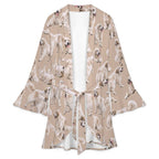 120gsm Women's Ruffle Long Sleeve Robe(All-Over Printing)