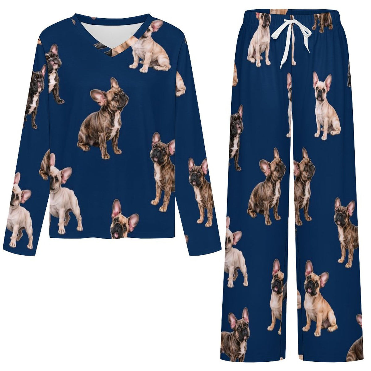 200gsm V-Neck Pajama Set(All-Over Printing)