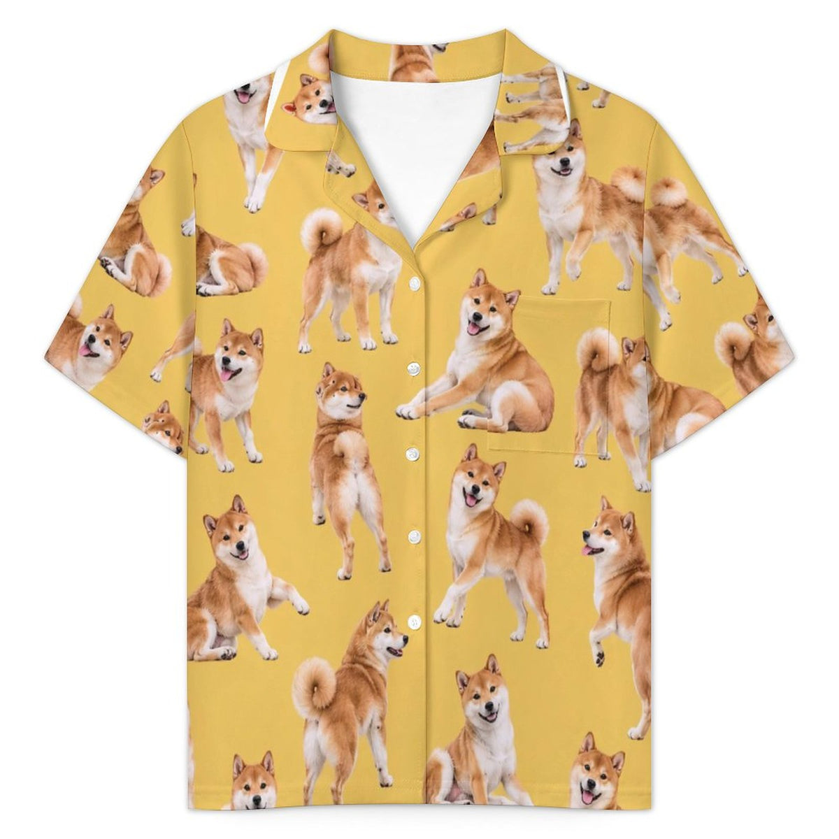 Dog Lover Collection, Shiba Inu180gsm Ruffled Short-Sleeve Pajama Set(All-Over Printing)