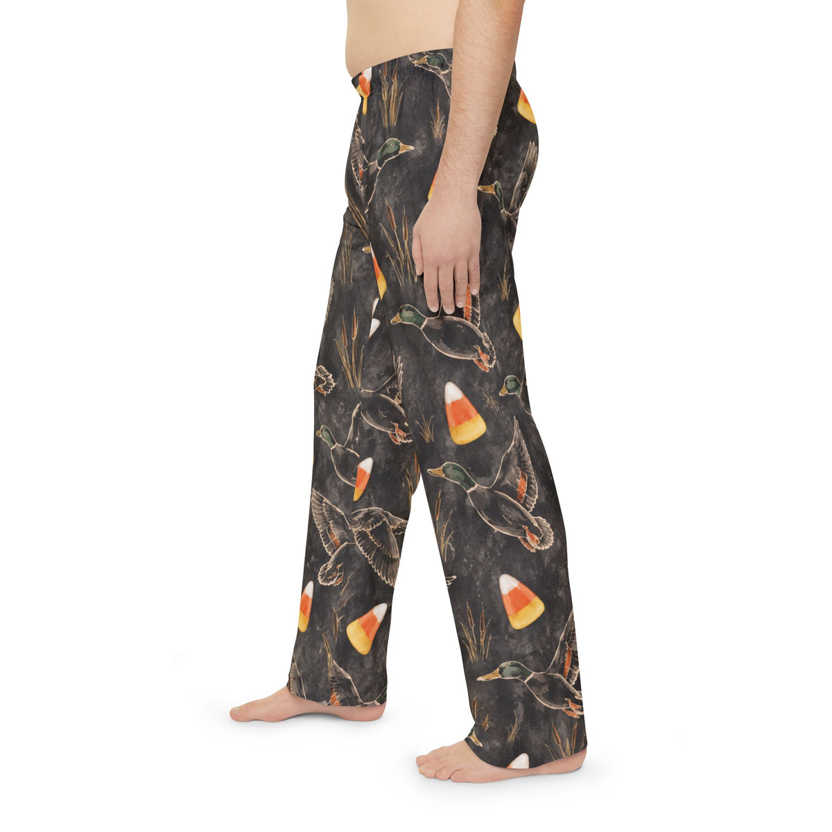 Duck & Candy Corn Men's Pajama Pants — Autumn Hunting Lounge Bottoms