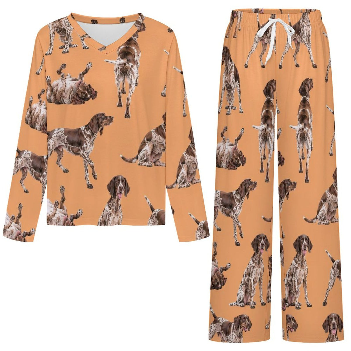 200gsm V-Neck Pajama Set(All-Over Printing)