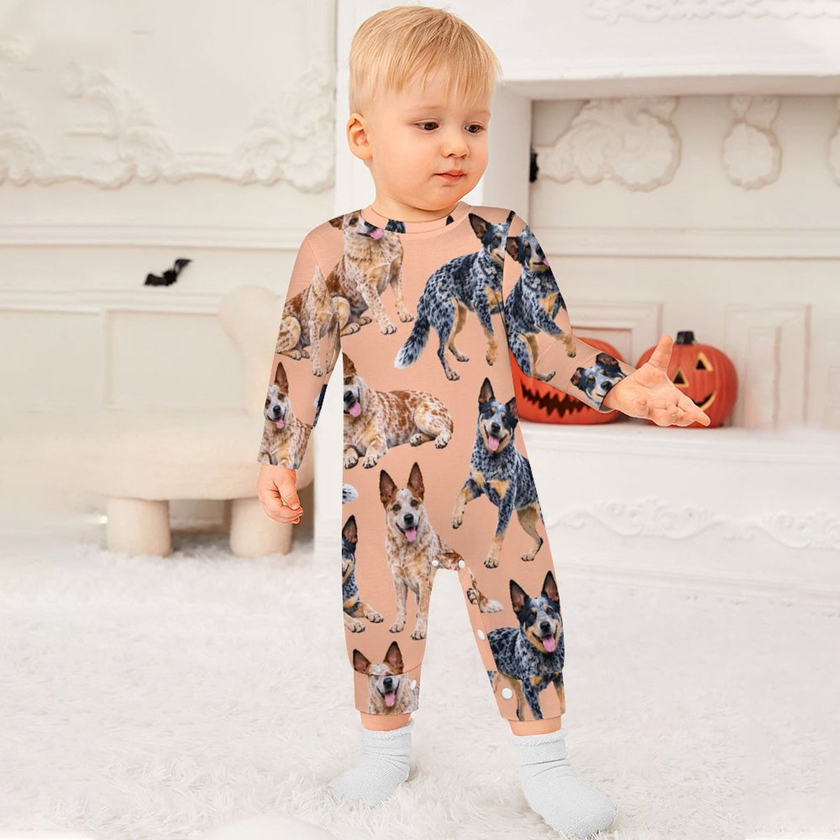 Dog Lover, Pet Owner, Cotton Long Sleeve Infant Bodysuit (All-Over Printing)