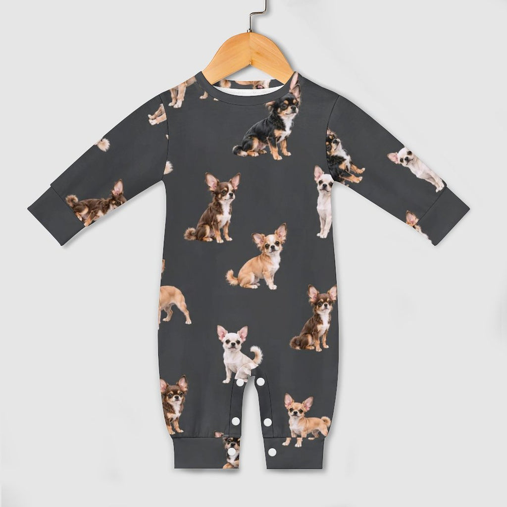 Dog Lover, Pet Owner, Cotton Long Sleeve Infant Bodysuit (All-Over Printing)
