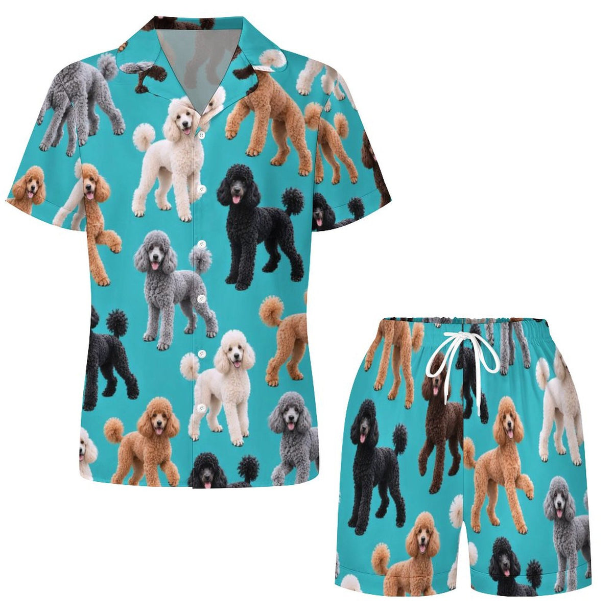 Women's Satin Cuban Collar Pajama Set(All-Over Printing)