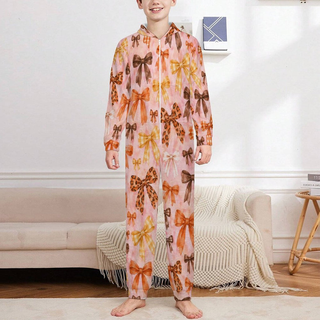 250gsm Flannel Footless Zip up Kid Jumpsuit Pajamas(All-Over Printing)