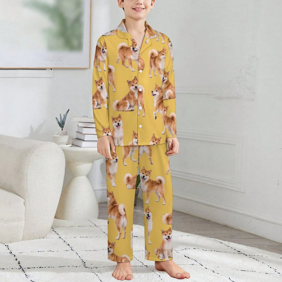 180gsm Long Sleeve Kid Pajama Set(All-Over Printing)