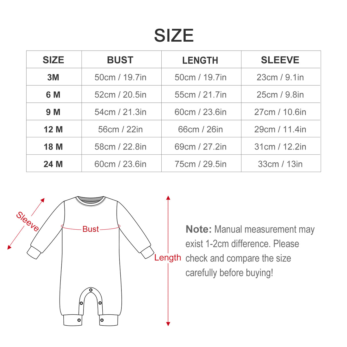 Cotton Long Sleeve Infant Bodysuit (All-Over Printing)