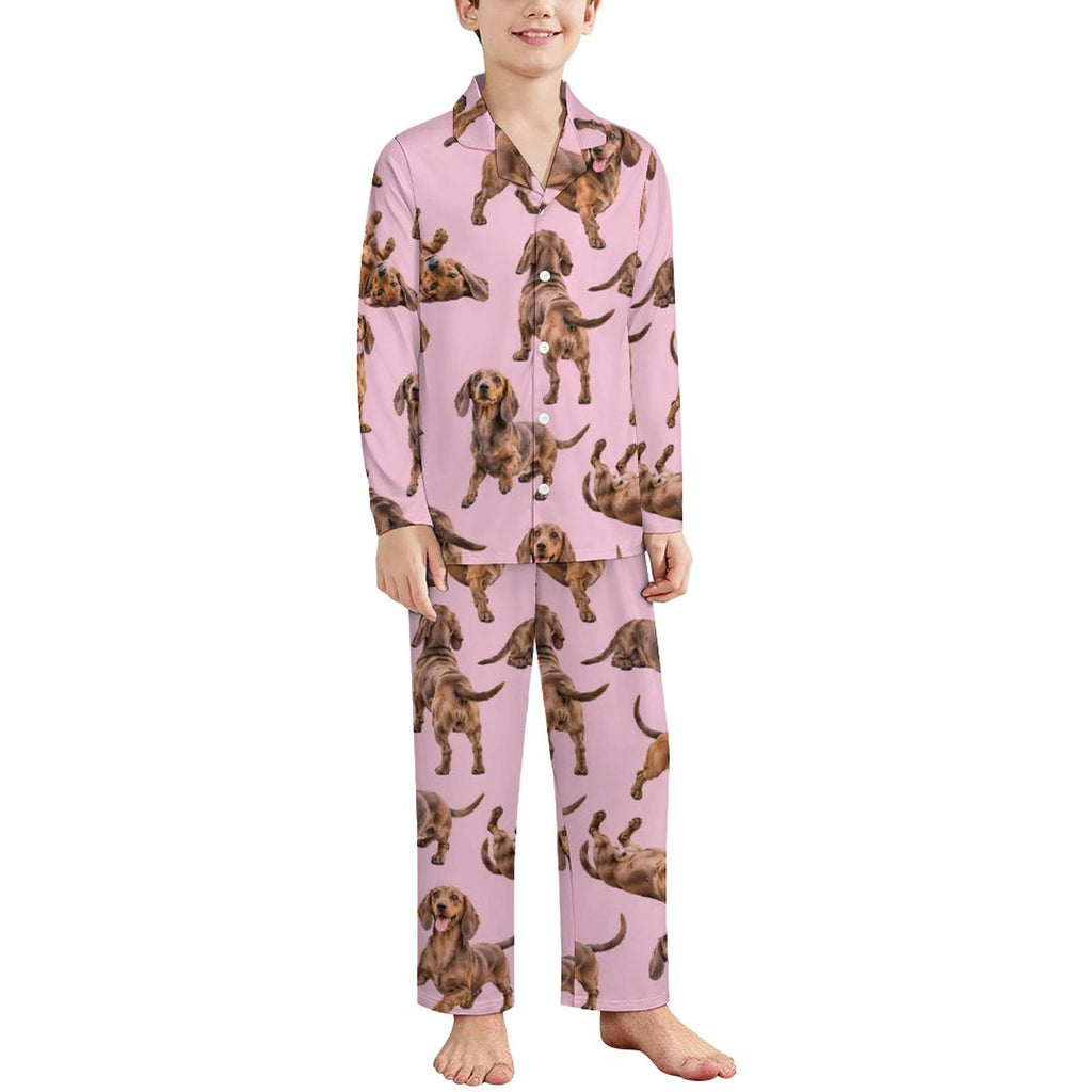 180gsm Long Sleeve Kid Pajama Set(All-Over Printing)