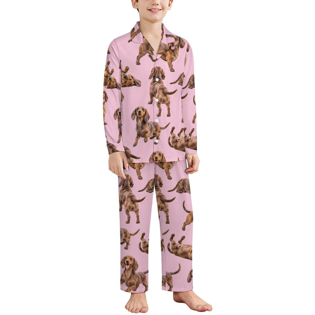 180gsm Long Sleeve Kid Pajama Set(All-Over Printing)