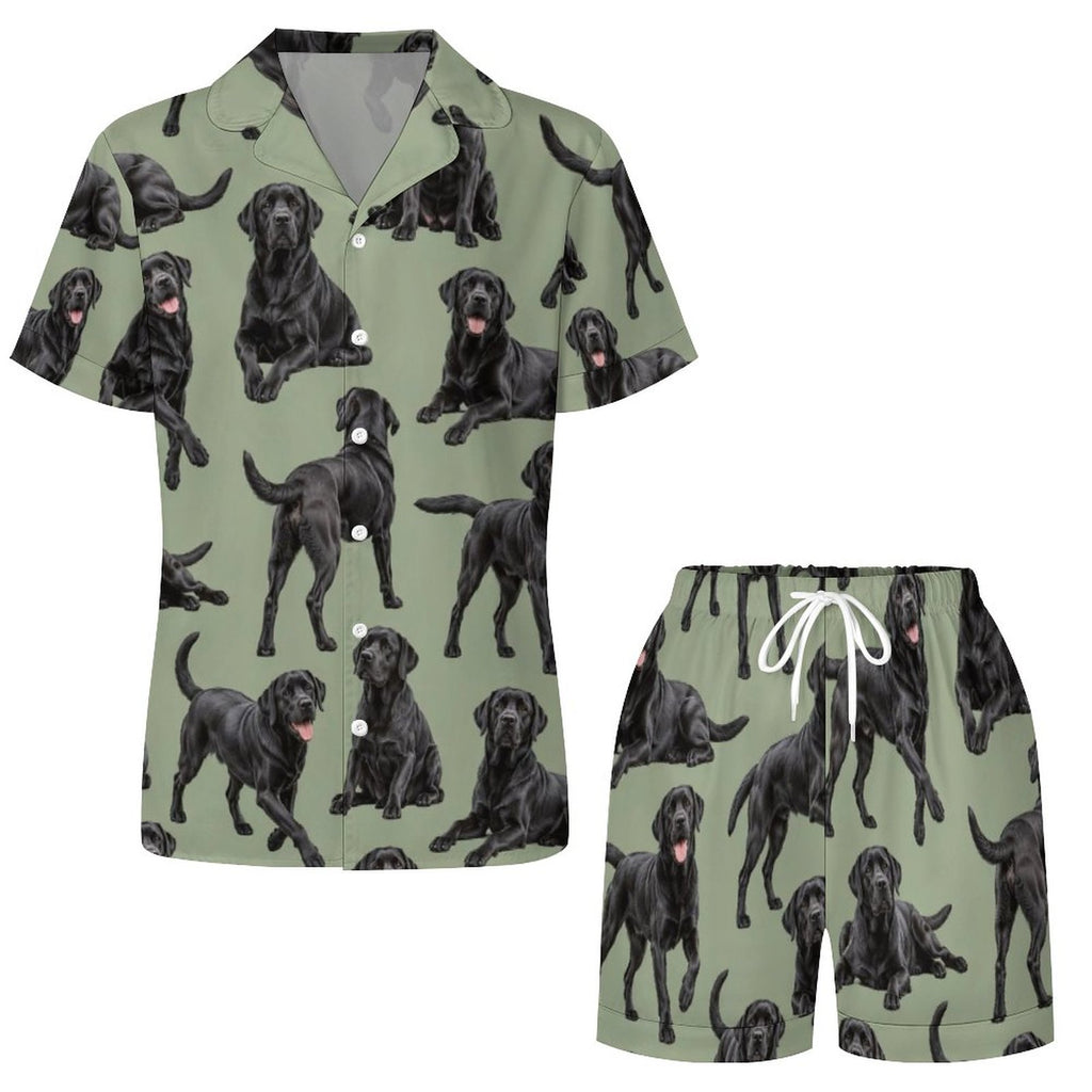Women's Satin Cuban Collar Pajama Set(All-Over Printing)
