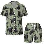 Women's Satin Cuban Collar Pajama Set(All-Over Printing)