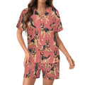 Women's Satin Cuban Collar Pajama Set(All-Over Printing)
