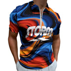Men's Short Sleeve POLO Shirt with Zipper(All-Over Printing)