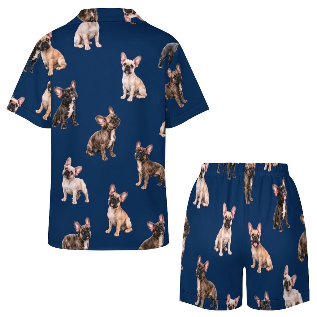 Women's Satin Cuban Collar Pajama Set(All-Over Printing)