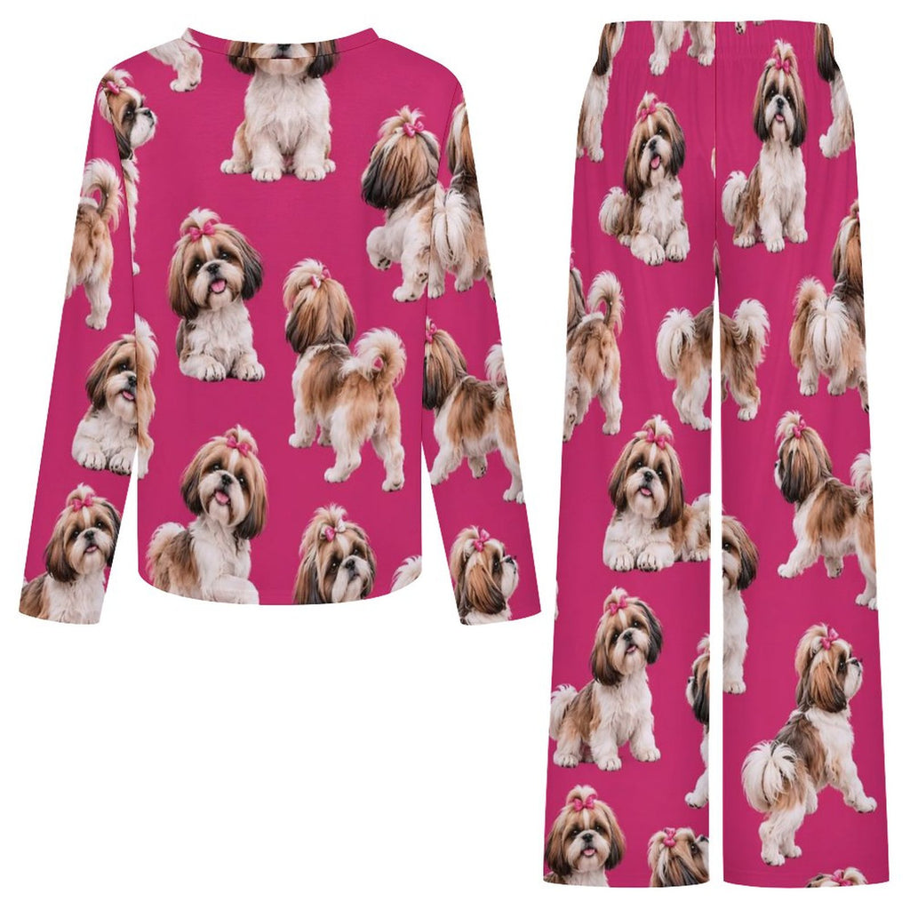200gsm V-Neck Pajama Set(All-Over Printing)